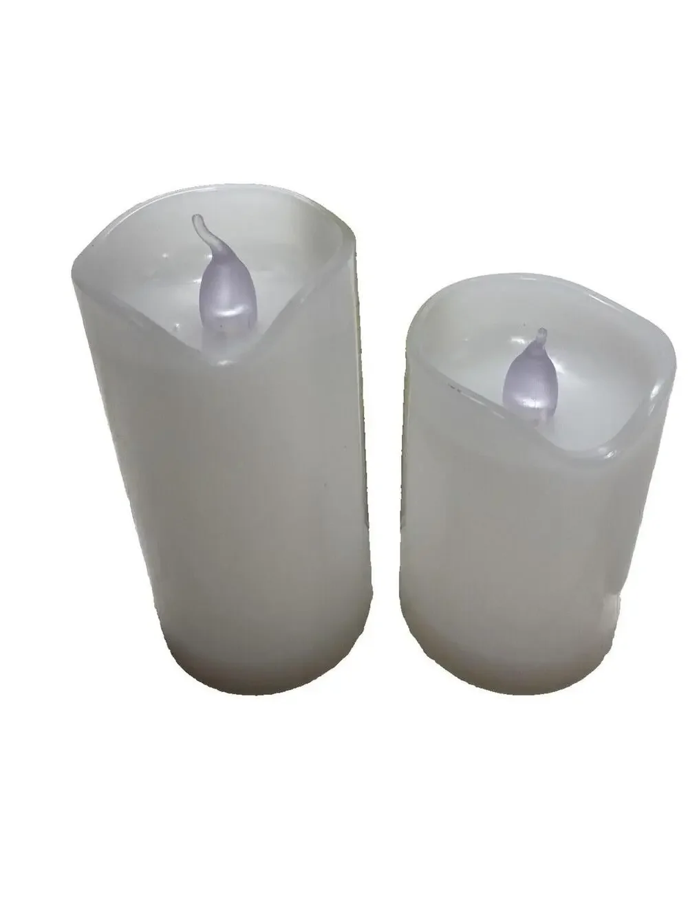 3 Piece White Pillar Style Battery LED Candle Set Flameless Decorative Lights